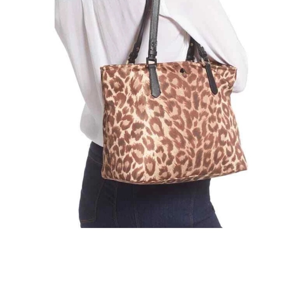 Kate Spade Large Tote Natural Taylor Leopard Print NWT
